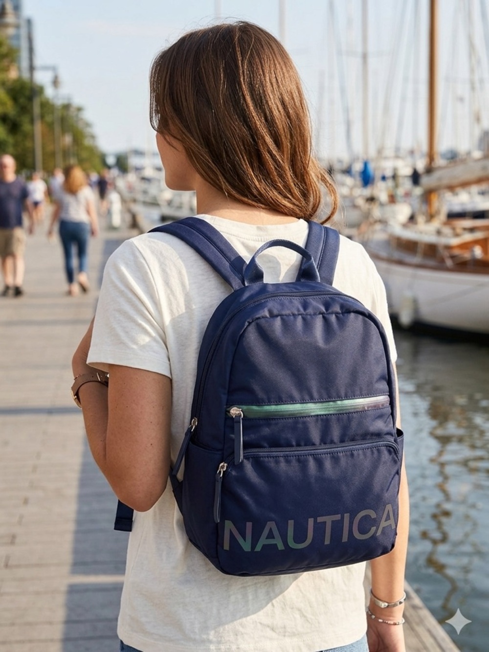 NÁUTICA  Navy Backpack with Iridescent Accent